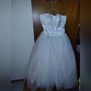 Morgeez Brand Model 726591. White Strapless Wedding Dress with Embellishments